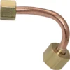 The La Nuova Era NE.E2 Copper Pipe is a curved copper pipe with brass hexagonal fittings—one larger than the other—designed for compatibility with La Nuova Era machines, shown against a white background. © 2025 1st-line.com