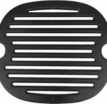 The La Pavoni 122P-79 Upper Drip Tray for Professional & Europiccola models is a black, oval-shaped metal grate with horizontal slats and two indented side handles. © 2025 1st-line.com