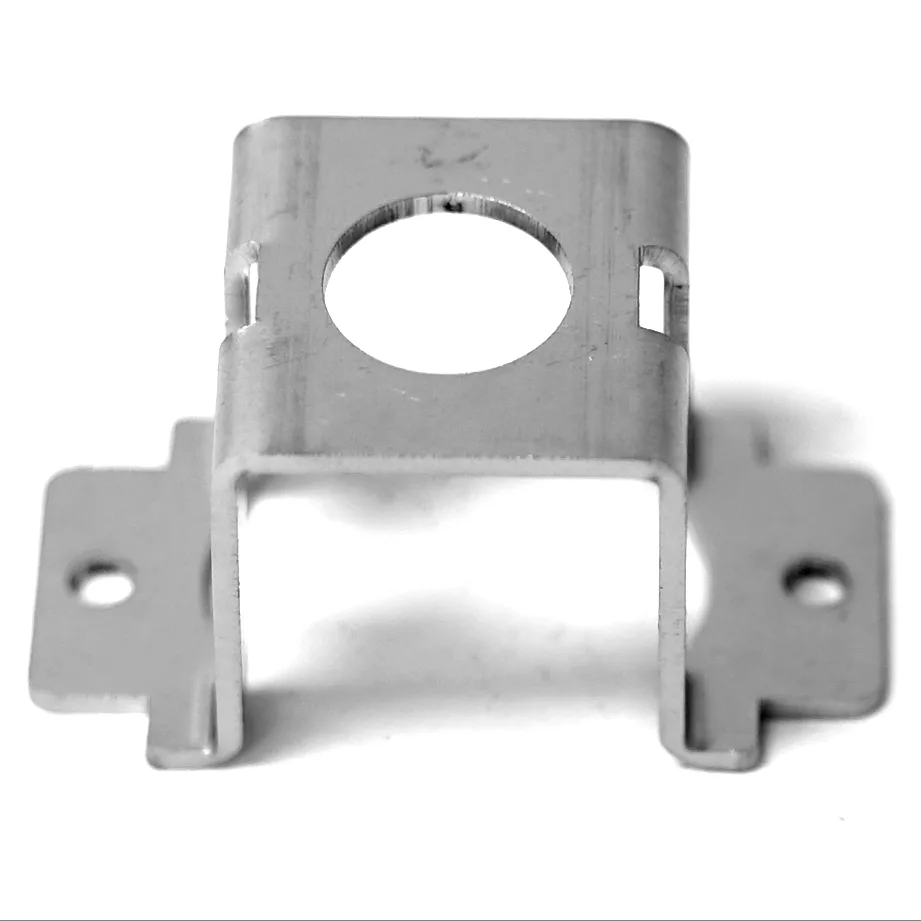 The Lelit MC745 Steam Wand Support Plaque is a metal plate with a large central circular opening for steam wand installation, two side flanges with screw holes, and a raised rectangular section, shown on a white background. © 2025 1st-line.com