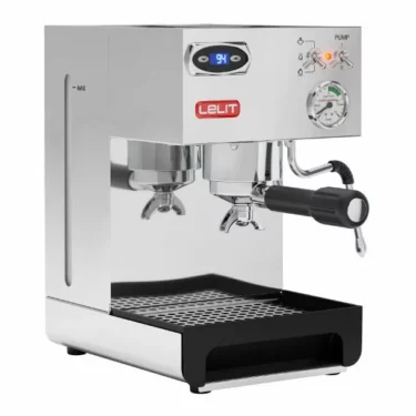 The Lelit PL41TEM Anna PID Espresso Machine features stainless steel construction, a digital display, pressure gauge, switches, and a portafilter for exceptional home coffee brewing. © 2025 1st-line.com