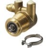 The M..171 200LT Dentate Rod Rotary Vane Pump has a brass pump head with threaded grooves, a gear-like dentate rod shaft, two hose connectors, and a metal clamp with screw below the assembly. © 2025 1st-line.com