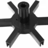 The Macap C0002M1241 M4/M5 Mid Doser Sweeping Vane is a black, six-spoked plastic gear with a central cylindrical hub and rectangular arms, shown from above on a white background. © 2025 1st-line.com