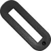 The Macap C247023 Fork Support Bracket is a black, oval-shaped plastic plate with a central rectangular cutout and a small circular hole near one rounded end. © 2025 1st-line.com