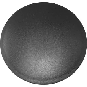 The Macap C247024 Doser Lid - M2, featuring a round, smooth, black matte finish, is displayed on a white background. © 2025 1st-line.com