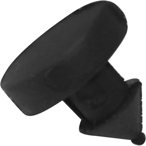 The Macap Rubber Cap for Doser - M2 features a wide, round head and a tapered, ribbed shaft, similar to a black plastic automotive push rivet fastener. © 2025 1st-line.com
