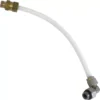 The Nemox 1200035 Pipe is a flexible white pipe featuring a brass fitting on one end and a metal angled connector on the other, ideal for connecting plumbing or mechanical components in Nemox 1200035 systems. © 2025 1st-line.com