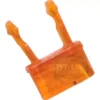 The Nemox NEM30006 Light Cover is an orange plastic pin with two prongs and rounded tips, used as a tool or key for espresso machines or removing light covers, shown against a white background. © 2025 1st-line.com