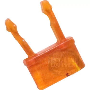 The Nemox NEM30006 Light Cover is an orange plastic pin with two prongs and rounded tips, used as a tool or key for espresso machines or removing light covers, shown against a white background. © 2025 1st-line.com