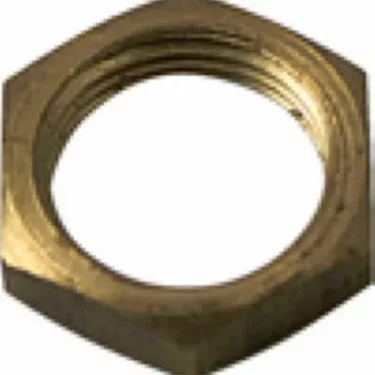 The Pasquini Steam Wand Nut - Livia 90 is a brass hexagonal locknut with an internal threaded hole, displayed from a top-down angle on a white background. © 2025 1st-line.com