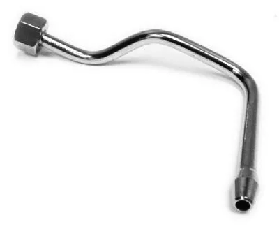 The Ponte Vecchio 690-T9695 Hot Water Wand for Lusso 1 Group features a metal tube with a nut fitting on one end, a flared open end on the other, and two precise angled bends. © 2025 1st-line.com