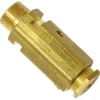 The Rancilio 10060525 Pressure Safety Valve is a brass check valve with threaded ends and engraved flow direction and pressure rating, designed to control fluid flow in pipelines. © 2025 1st-line.com