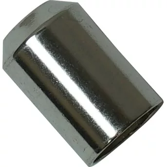 The Rancilio 23000115 Steam Wand Tip for Silvia V3 is a shiny, cylindrical metal sleeve with a smooth surface, shown angled against a plain background—designed specifically for compatibility with the Rancilio Silvia V3. © 2025 1st-line.com