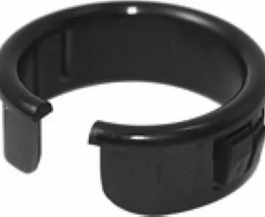 The Rancilio 34200159 is a black, circular plastic protective sleeve with an open gap, designed to snap around cylindrical objects like pipes or cables. © 2025 1st-line.com