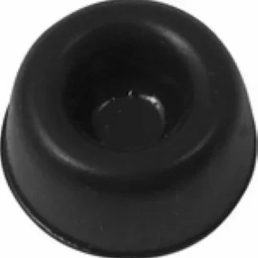 The Rancilio 36310008 Support / Foot / Leg is a black, round rubber foot with a recessed center, designed to prevent slipping or scratching on surfaces when used on electronics or Rancilio machines. © 2025 1st-line.com