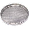 The Rancilio 40200030 LE/S Shower/Dispersion Screen is a round metal filter with raised edges and a grid of small holes, designed for use in kitchen or industrial applications. © 2025 1st-line.com