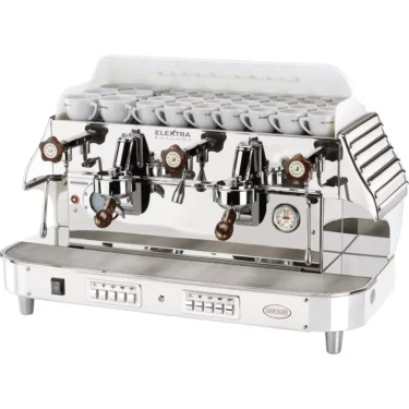 The REDIRECTED Elektra Classic Barlume Commercial Espresso Machine - 2 group, white ice, offers classic style and performance with dual group heads, making it perfect for busy cafés aiming for efficiency and elegance. © 2025 1st-line.com