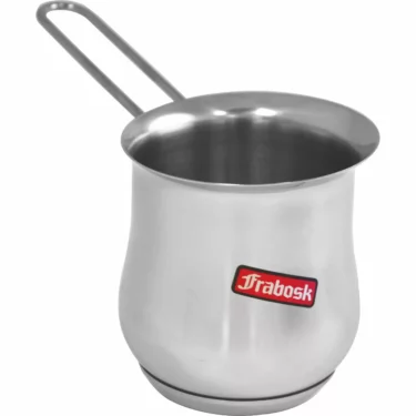 The SIDEWALK SALE - Frabosk Turkish Coffee Pot - 3 cup features a long handle, the Frabosk logo on the side, and durable stainless steel construction, shown against a plain white background. © 2025 1st-line.com