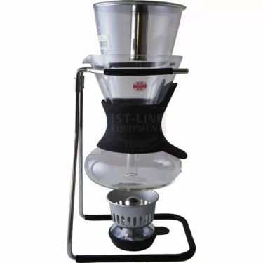 The SIDEWALK SALE - NEW Hario Sommelier 5 Cup Syphon Coffee Maker D611 features elegant glass components and a sleek black-metal stand, making it a stylish, functional find for any coffee lover at your next Sidewalk Sale. © 2025 1st-line.com