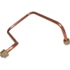 The Slayer 40004-32620 Transducer Tube is a bent copper pipe with two brass fittings, featuring an angular zigzag shape, shown against a white background. © 2025 1st-line.com