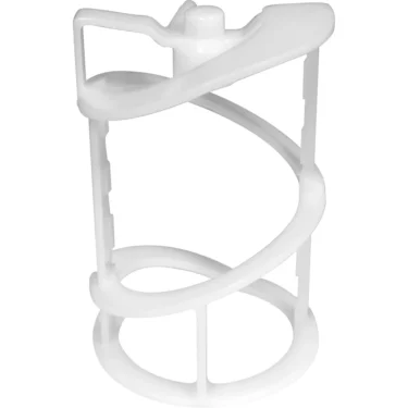 The SPM 02.NI0030.001 Auger for Nina is a white plastic, spiral-shaped part with two circular bases and a handle, designed for use with kitchen mixers or similar appliances. © 2025 1st-line.com