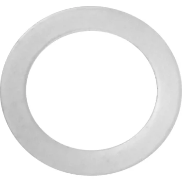 The SPM Rulon Bush Gasket for Nina is a flat, circular white gasket with a large central hole, shown from above on a plain white background. © 2025 1st-line.com