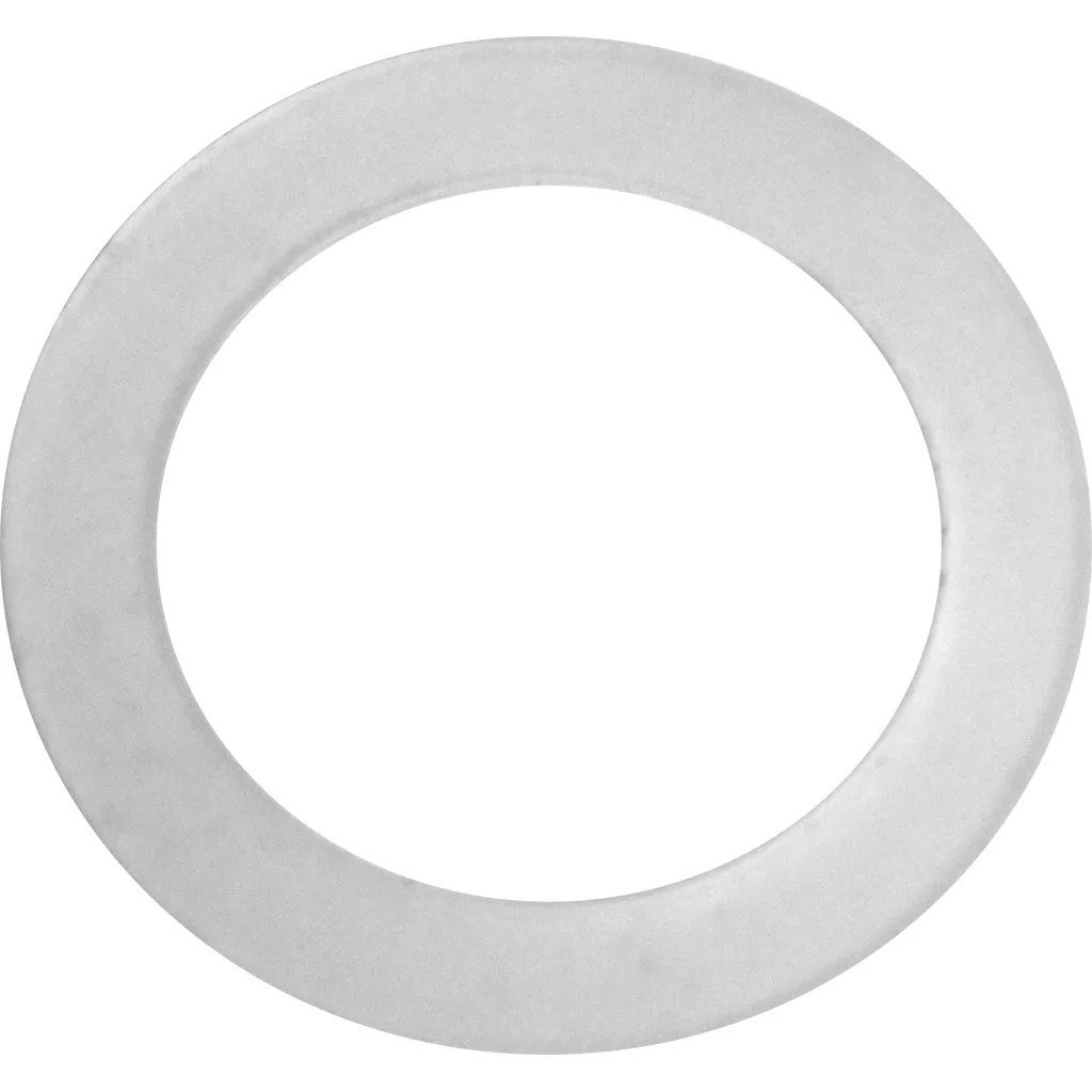 The SPM Rulon Bush Gasket for Nina is a flat, circular white gasket with a large central hole, shown from above on a plain white background. © 2025 1st-line.com