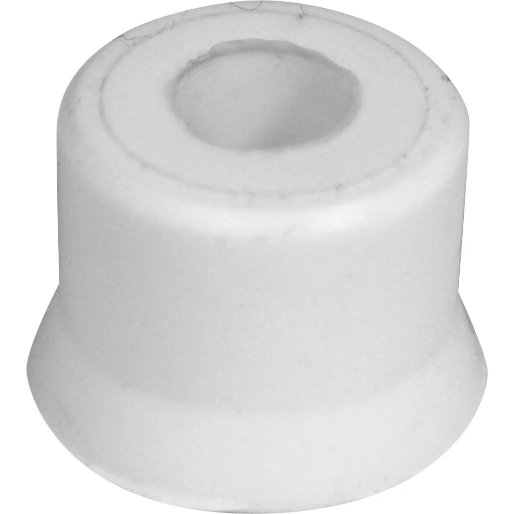 The SPM Suction Gasket for Nina is a white cylindrical plastic or rubber bumper with a wide base, tapering sides, and a central hole. © 2025 1st-line.com