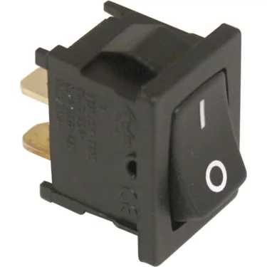 The SPM Switch for Nina is a black rectangular switch with I (on) and O (off) symbols, designed with three metal prongs for wiring connections. © 2025 1st-line.com