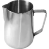 The Update International 50 fl oz (150 cl) Milk Frothing Pitcher is made of stainless steel with a handle and spout for easy pouring, shown on a white background. © 2025 1st-line.com