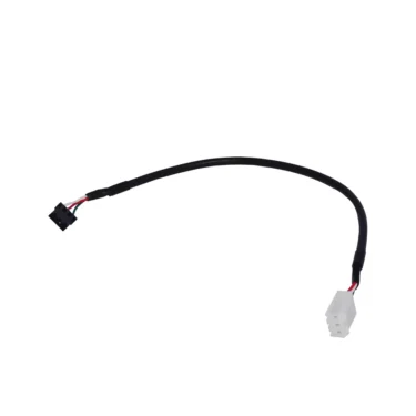 The VBM ELETCAVDOSDOS Linking Cable is black with a small black connector on one end and a larger white connector on the other, shown against a plain white background. © 2025 1st-line.com