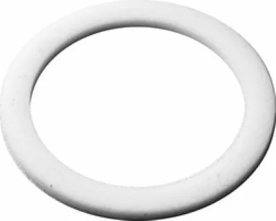 The VBM GUARRESPICTEF Heating Element Gasket is a plain white rubber O-ring, smooth and circular, shown from above on a white background. © 2025 1st-line.com