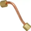 The VBM TUBIDOMPART3 Pipe / Tube is an S-shaped copper pipe with brass hexagonal fittings on both ends, designed for secure component connections. Shown against a white background. © 2025 1st-line.com
