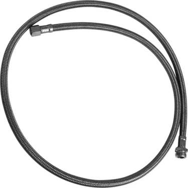 The VBM TUBIFLINDOSAR Stainless Steel Braided Water Connection Hose, shown coiled with connectors on both ends against a white background, offers flexible and durable performance for water connections. © 2025 1st-line.com