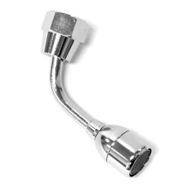 The VBM TUBIP727 Hot Water Wand features a chrome-plated aerator with an angled, curved neck and mesh tip for water flow control—ideal as a replacement wand or upgrade for compatible VBM machines. © 2025 1st-line.com