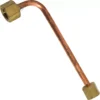 The VBM TUBIP874 is a bent copper tube pipe with brass fittings on both ends, designed to connect a solenoid valve to a steam boiler in various plumbing and steam system applications. © 2025 1st-line.com