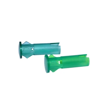 Two wall anchors, one blue and one green, are displayed side by side on a white background, echoing the color scheme found in the La Nuova Era NE440 Green Indicator Lamp. © 2025 1st-line.com