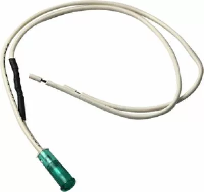 A Bezzera 7633602 green lamp, compatible with 220/240V, shown on a plain background. Designed for the BZ07 model, it ensures reliable performance and fits perfectly as a replacement part. © 2025 1st-line.com