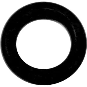 A black Bezzera 7496084 OR Gasket D6.4x1.9 NBR70 O-ring with a smooth surface and hollow center is displayed against a white background. © 2025 1st-line.com