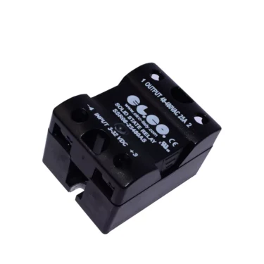 A black Bezzera 7635424 Relay SSR for T.PID - Unica with screw terminals and specs (24A, 24-480VAC output, 3-32VDC input) is angled against a white background; its commonly used in Bezzera espresso machines like the Unica. © 2025 1st-line.com