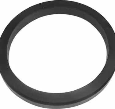 A black, circular Carimali Flat Filter Holder Gasket is displayed on a white background. The rubber ring appears smooth and solid, designed for compatibility with Carimali coffee machine parts. © 2025 1st-line.com