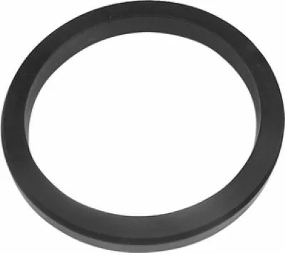 A black, circular Carimali Flat Filter Holder Gasket is displayed on a white background. The rubber ring appears smooth and solid, designed for compatibility with Carimali coffee machine parts. © 2025 1st-line.com