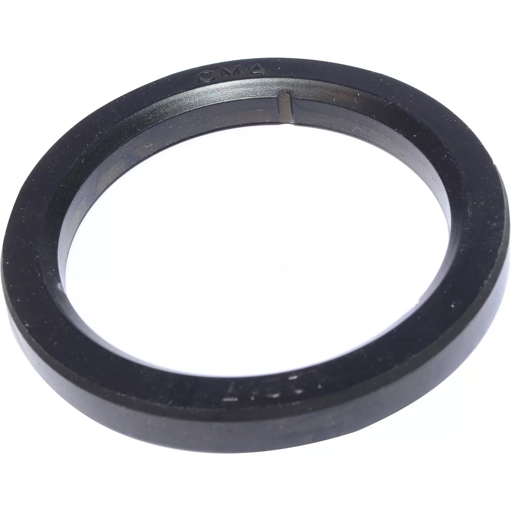A black, circular Fiorenzato A1200181 rubber gasket (72x56x8mm) for Brew Group assemblies is shown on a plain white background, featuring a small notch on the inner edge and labeled GM4 on top. © 2025 1st-line.com