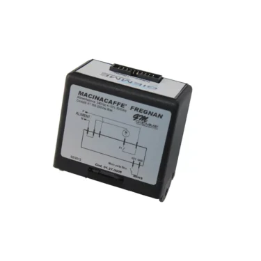 A black Elektra 04055035 Control Box - Nino features a MACINACAFFE FREGNAN label, wiring diagram, technical specs, and Nino connectors on the top and front. © 2025 1st-line.com