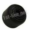 A black plastic or rubber Bezzera 7474210 Foot/Leg - BZ02 with a circular groove pattern on top, viewed at an angle, featuring the overlaid text 1st-line.net. © 2025 1st-line.com