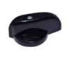 A black, rounded, wall-mounted door stopper with a visible screw at the top resembles the sleek design of the Mazzer S000MAB01 Timer Knob. © 2025 1st-line.com