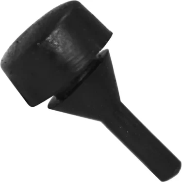 A black rubber polishing bit with a cylindrical head and tapered base, mounted on a straight shaft—ideal for rotary tools and perfect for smoothing the Elektra 03166035 Foot / Leg. © 2025 1st-line.com