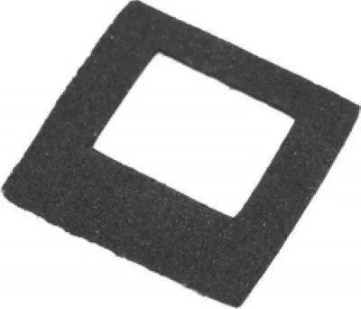 A black, square foam gasket with a central cutout—Ascaso MI..77 Gasket for Doser to Body (I-1, I-2, I-Mini, I-Steel)—is shown angled on a white background. © 2025 1st-line.com