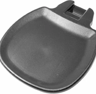 A black, square Mazzer SMI0PIB02 Grinds Catch Tray made of durable plastic with rounded edges and a slot for easy attachment. © 2025 1st-line.com