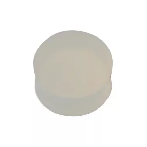 A clear, round, smooth object resembling a soft sponge or cushion, seen from above against a plain background, similar to the VBM GUARSILRUDOSU Rod Seal Gasket - silicone, clear. © 2025 1st-line.com