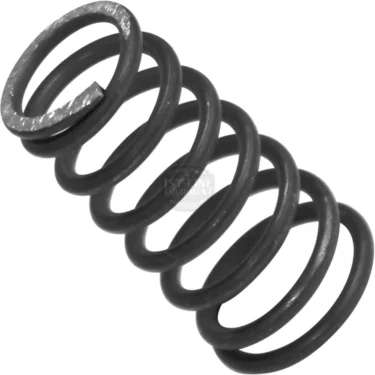 A close-up image of the Macap C0008CPM02 Spring for CPM Dynamometric Tamper, displaying its tightly wound helical metal shape on a white background. © 2025 1st-line.com